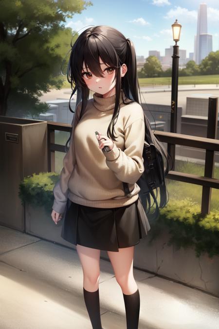 245488-726316964-masterpiece, best quality, absurdres, perfect antomy, cinematic lighting, Shana, black hair, brown eyes, sweater, ribbed sweater.png